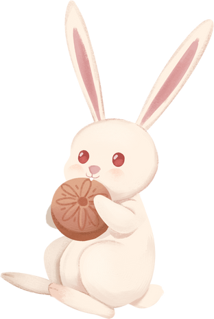 Rabbit Holding Acorn Illustration