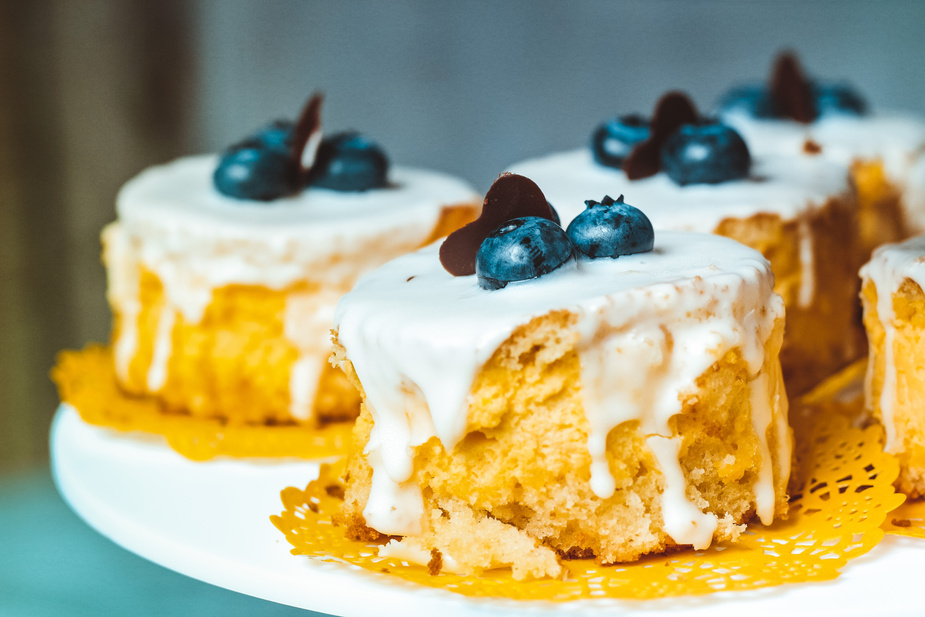 Baked Dessert with Blueberries